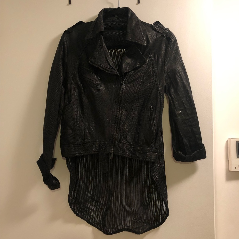 Giorgio Brato Laser cut Leather Shirt Jacket Sz 42